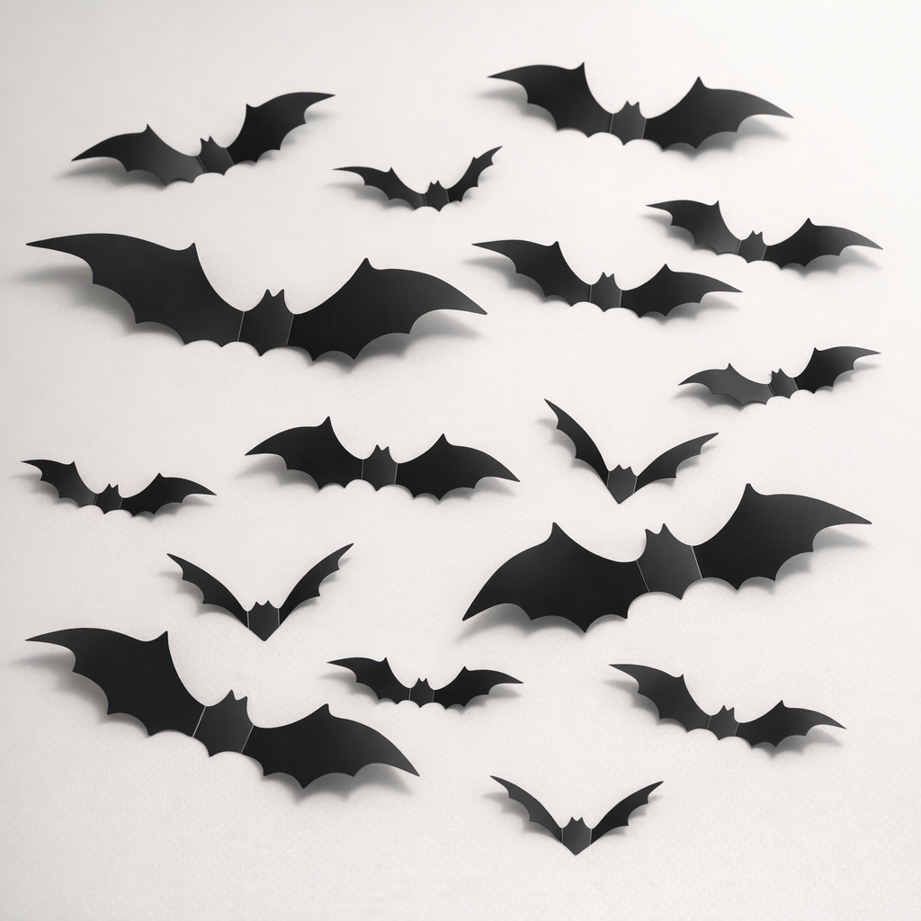 Stick-On Bats — 14 Piece Wall Set
