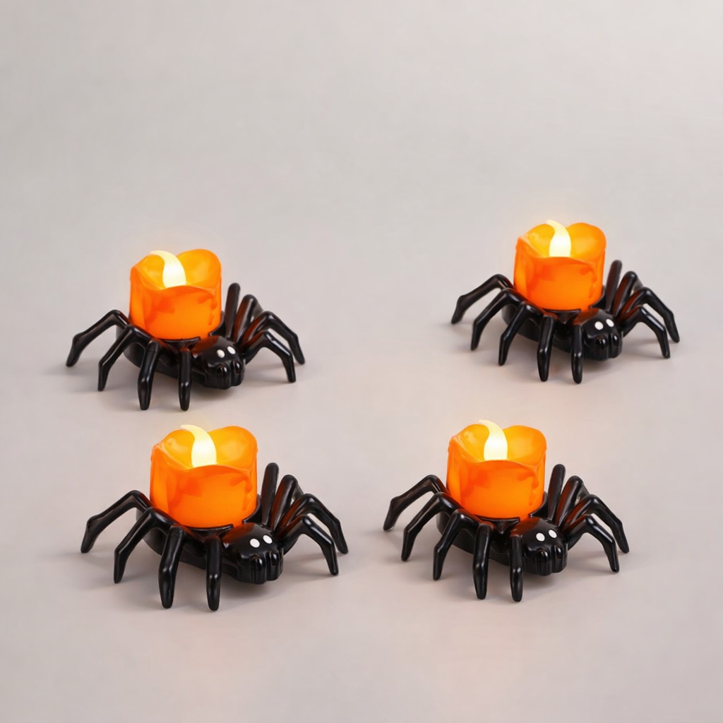 Spider Candles — Set of 4 LED Tealights